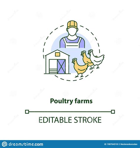 Poultry Farms Concept Icon Farm Production Types Stock Vector