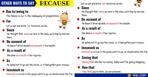 30 Synonyms For Because With Examples Another Word For Because • 7esl