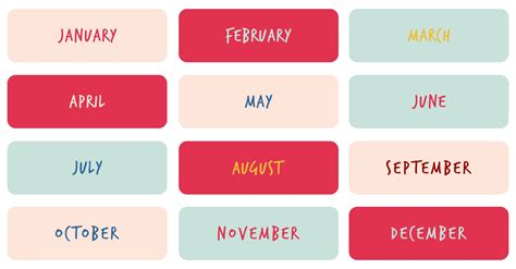 Best Free Printable Months Of The Year Chart Printablee 22000 The