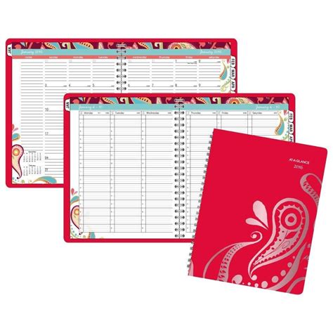 Amazon.com : AT-A-GLANCE Weekly / Monthly Appointment Book / Planner 2016, Playful Paisley ...