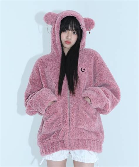 Musinsa Clut Studio Punk Bear Fleece Jacket Pink