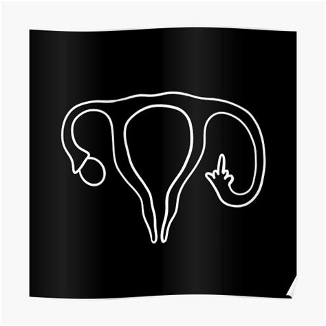 Middle Finger Uterus Lineart Poster For Sale By Mermaidssparkle Redbubble