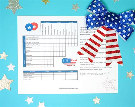 4th of July Printable Sudoku Puzzles + Logic Puzzle - Happiness is Homemade