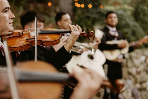 Close-Up Shot of Instruments, Violins and Guitars, in a Live Mariachi Band