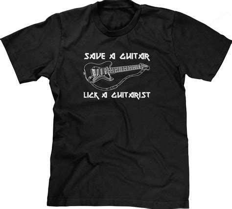 Save A Guitar Lick A Guitarist T Shirt Funny Music T Shirts For Men