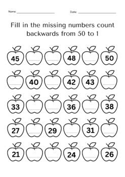 Write Backward Counting 50 To 1 Worksheet Skip Counting Backwards