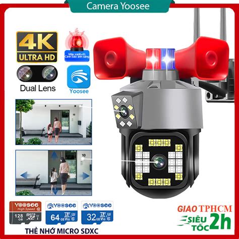 PHIÊN BẢN MỚI NHẤT Camera IP Yoosee 2 Mắt Xem 2 Màn Hình Kèm 2 Loa