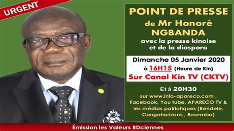 Direct Point De Presse De Mr Honore Ngbanda Avec La Presse Kinoise Et