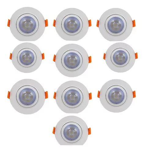 Kit 10 Spot Led Direcionavel Redondo 6500k Branco Frio 3w Frete grátis