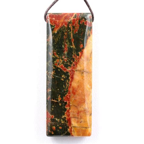 Natural Red Creek Jasper Pendant Top Side Drilled Long Rectangle Penda