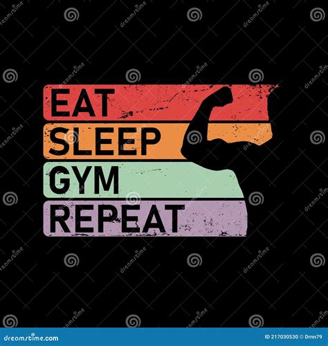 Eat Sleep Gym Repeat T Shirt And Poster Vector Design Template Gym T