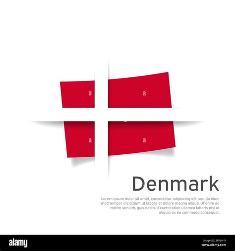 Denmark Flag In Paper Cut Style Creative Background In Danish Flag