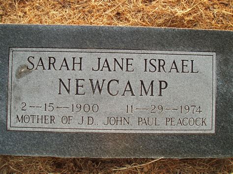 Sarah Jane Dowdy Israel Newcamp 1900 1974 Homenaje De Find A Grave