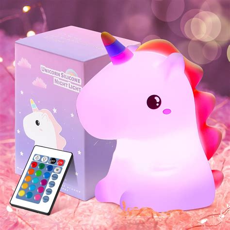 One Fire Unicorn Night Light for Children's Room, Rechargeable, 16 Colors, Dimmable, LED, Gifts ...