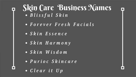 600 Unique Skin Care Business Names Ideas For You Namesarc