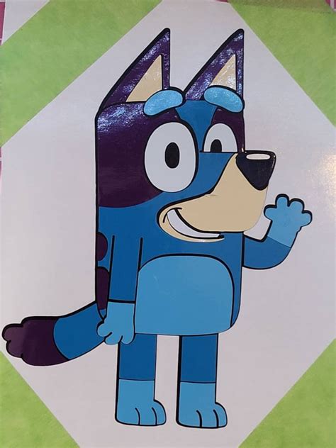 Bluey character Bandit Heeler layered vinyl decal | Etsy