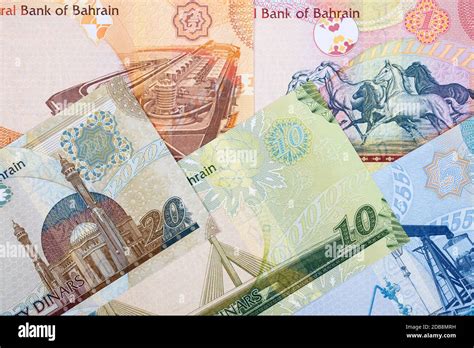 Currency Of Bahrain Dinar A Background Stock Photo Alamy