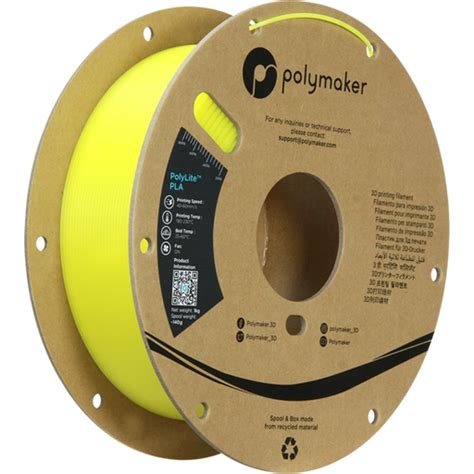 Polymaker PolyLite Luminous PLA Yellow 3DJake UK