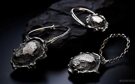 Premium Photo | Meteorite Jewelry Iron Nickel Alloy Extraterrestrial