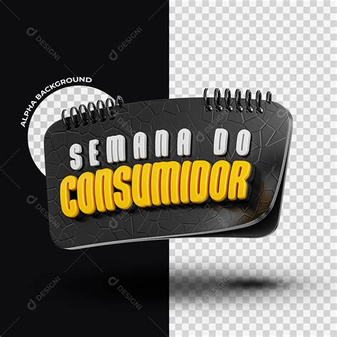 Semana do Consumidor Selo 3D Branco vermelho e preto para Composição