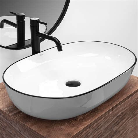 Lavabo Sobre Encimera Rea CLEO White Black Edge Rea