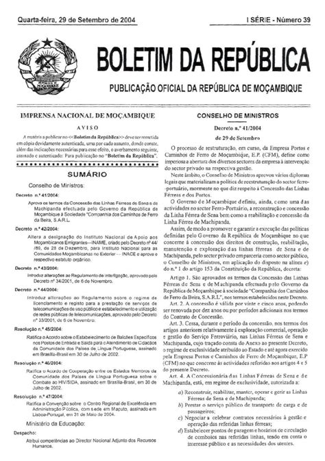 Pdf Boletim Da Republica Multas De Redes Publicas De