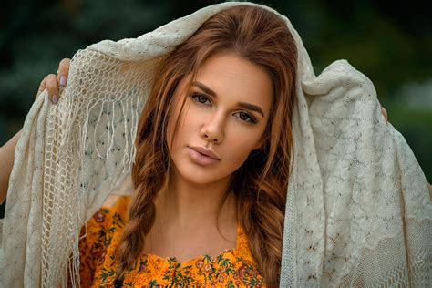 Download Braid Veil Face Brown Eyes Brunette Woman Model Hd Wallpaper