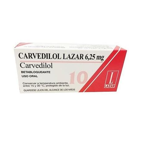 Carvedilol Lazar 6 25 Mg 10 Comp — Farmacia El Túnel