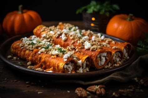 Premium Photo Mushroom And Goat Cheese Enchiladas