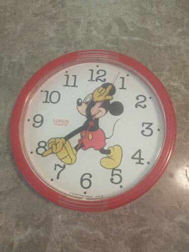 Vintage Disney Mickey Mouse Wall Clock Lorus Quartz Tested Working 10