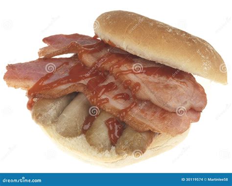 Bacon and Sausage Roll stock photo. Image of rashers - 30119574