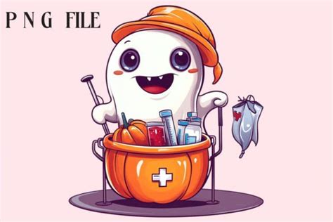 Cute Ghost Nurse Sublimation Clipart Graphic By Creative Design House