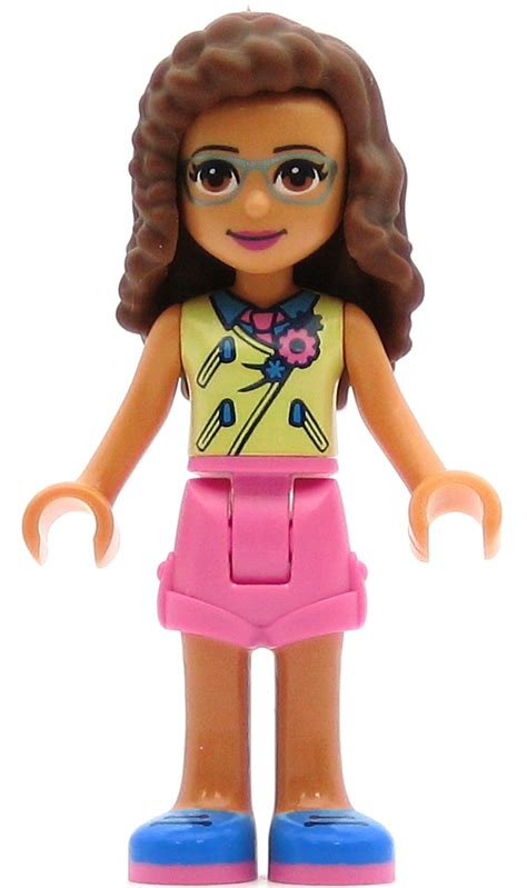 LEGO Friends Minifigure Olivia - Yellow Vest, Dark Pink Shorts