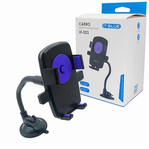 Suporte Celular Carro Veicular Gps Vidro Articulado Base It Blue