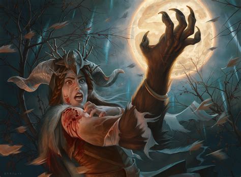 Lunar Frenzy Mtg Art From Innistrad Midnight Hunt Set By Alix Branwyn