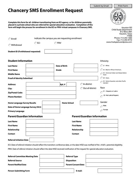 Fillable Online Chancery Sms Enrollment Request Fax Email Print Pdffiller