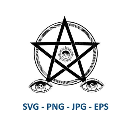 Pentagram With Eyes Instant Download Digital File Svg Etsy