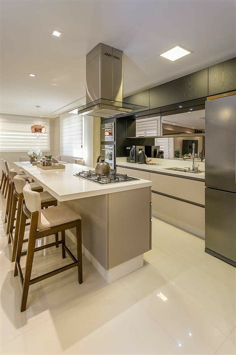Ilha Com Cooktop E Bancada - Cozinha Com Ilha: Como Fazer E 110 Modelos Para Se Inspirar – RCAD