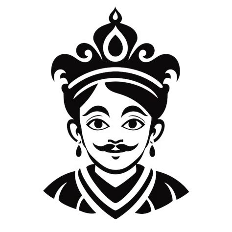 Imprimible En Blanco Y Negro Svg Dibujos Animados Maharaja Prince