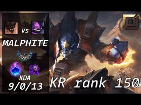 Kr Rank Malphite Vs Kennen Kr Challenger Patch Youtube