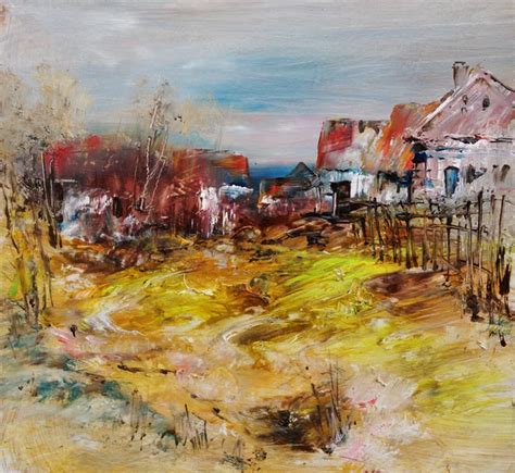 Village houses, oil painting — Stock Photo © kvocek #96258096