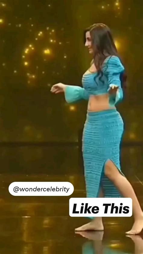 Nora Fatehi In Blue Dress With Dance Bollywood Songs Kusu Kusu