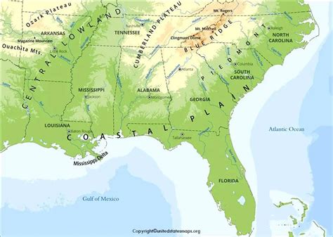 Map Of Southeast US | Southeast Map of US