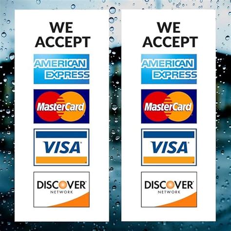 Credit Card Vinyl Sticker Decal 2 PACK We Accept Visa MasterCard