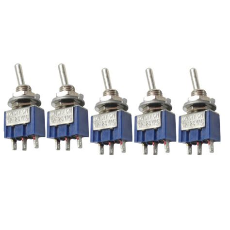 5 Pc 3 Pin 3 Position On Off On 6a 125vac Mini Toggle Switches Mts 103