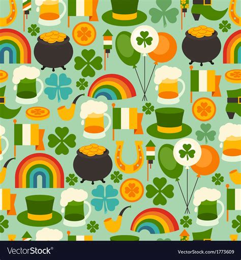 Saint Patricks Day Seamless Pattern Royalty Free Vector