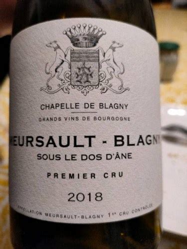 Domaine Chapelle De Blagny Meursault Blagny Premier Cru Sous Le Dos D