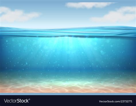 Realistic underwater background ocean deep water Vector Image