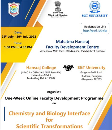 One Week Online Faculty Development Programme From July 25th To July