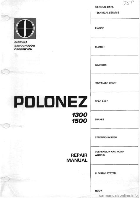 Polonez Fso Repair Manual Pages